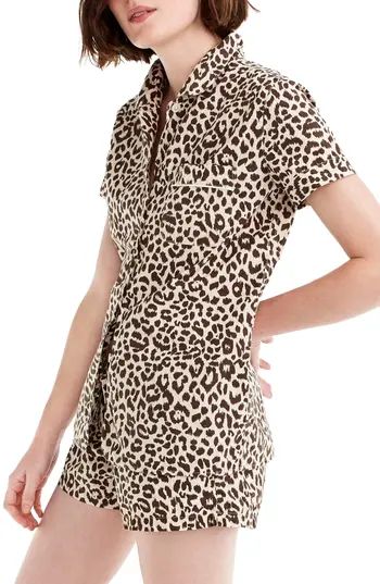 Women's J.crew Leopard Print Cotton Pajamas, Size X-Small - Yellow | Nordstrom
