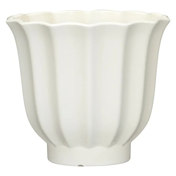 Mainstays Lillian 10" x 10" x 9" Round Vanilla Dream 100% Recycled Resin Planter | Walmart (US)