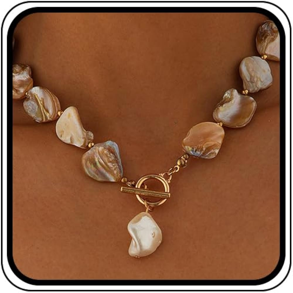 Chunky Seashell Necklace for Women Bikini Charm Sea Shell Swimsuit Beachy Necklaces Dainty Gold B... | Amazon (US)