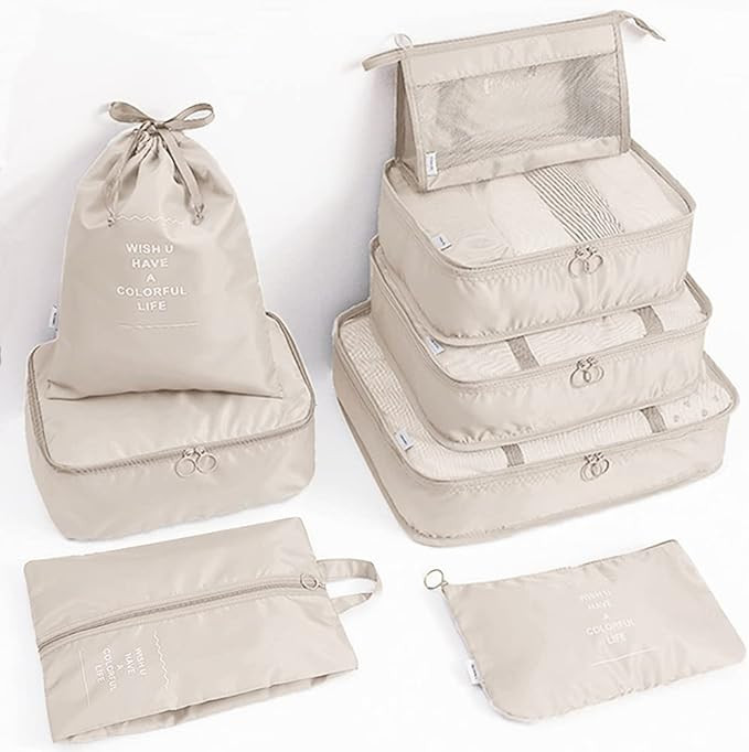 8 Set Packing Cubes for Suitcases，Fancyou Travel Cubes Packing Luggage Organizers Accessories B... | Amazon (US)