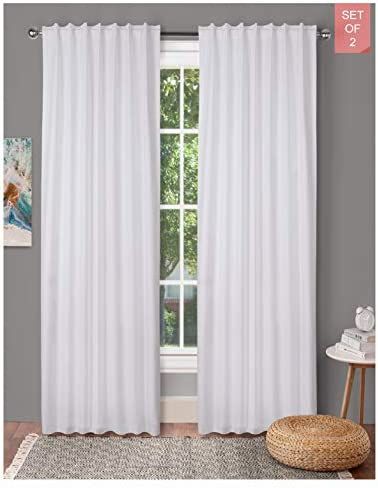 Farm House Curtain-Cotton Textured Slub Fabric 50x84 -White, Cotton Curtains,2 Panels Curtain,Tab... | Amazon (US)