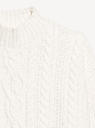 SoSoft Cropped Mock-Neck Cable Sweater | Old Navy (CA)