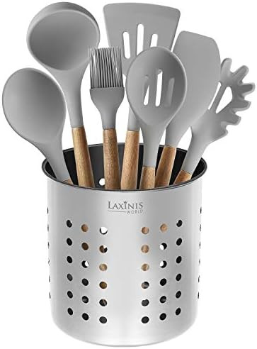 Stainless Steel Kitchen Utensil Holder, Kitchen Caddy, Utensil Organizer, Round Shape Utensils Cr... | Amazon (US)