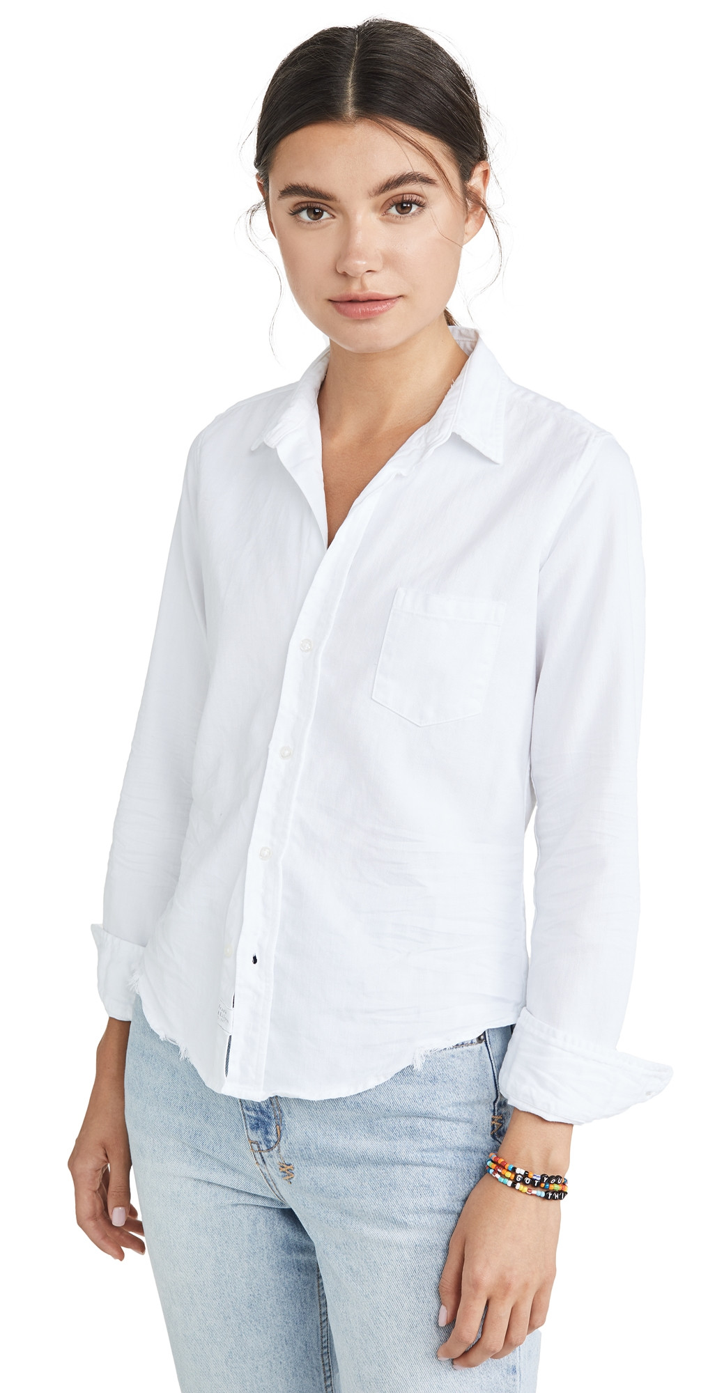 Frank & Eileen Barry Denim Button Down Shirt White Denim XS | Shopbop