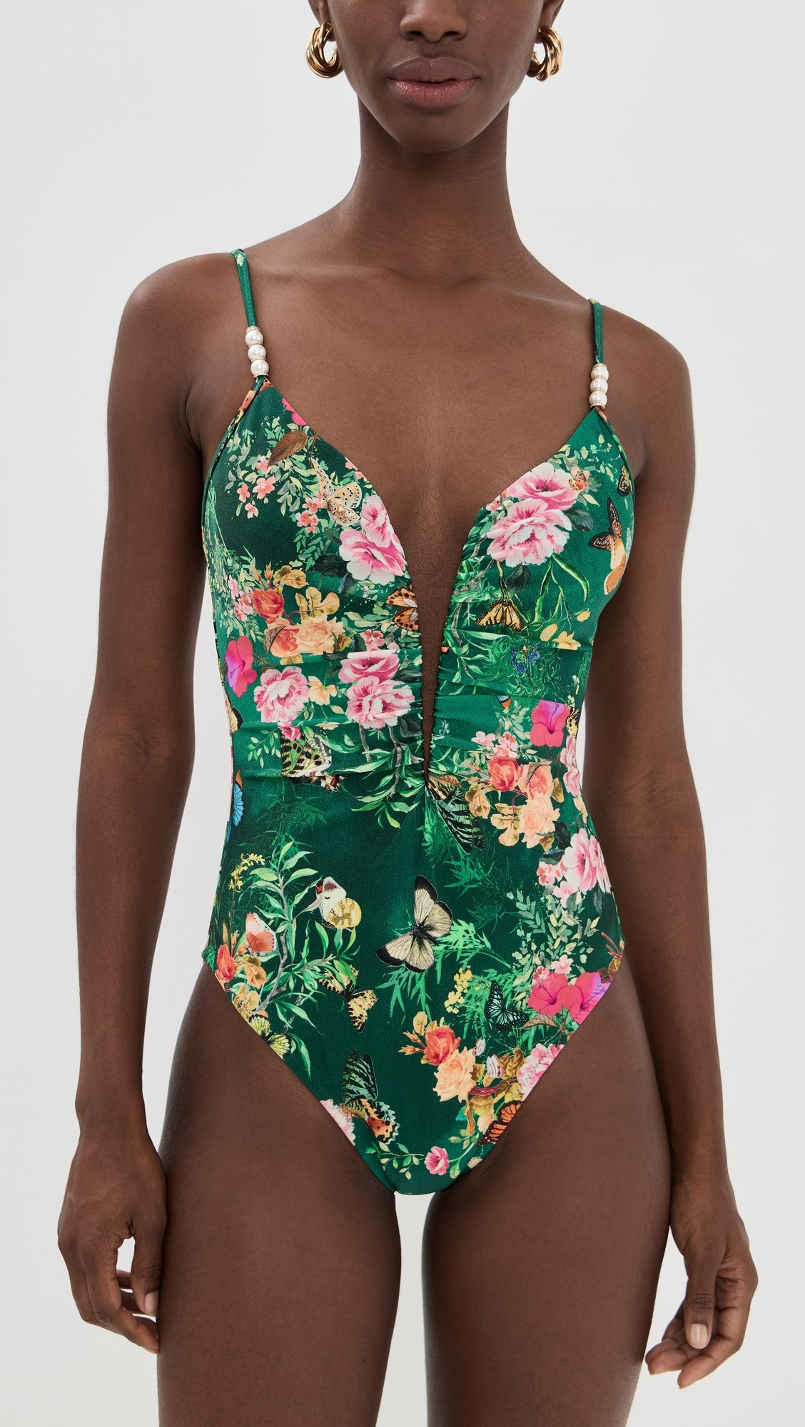 Lilou Charonda Butterfly Plunge One Piece | Shopbop