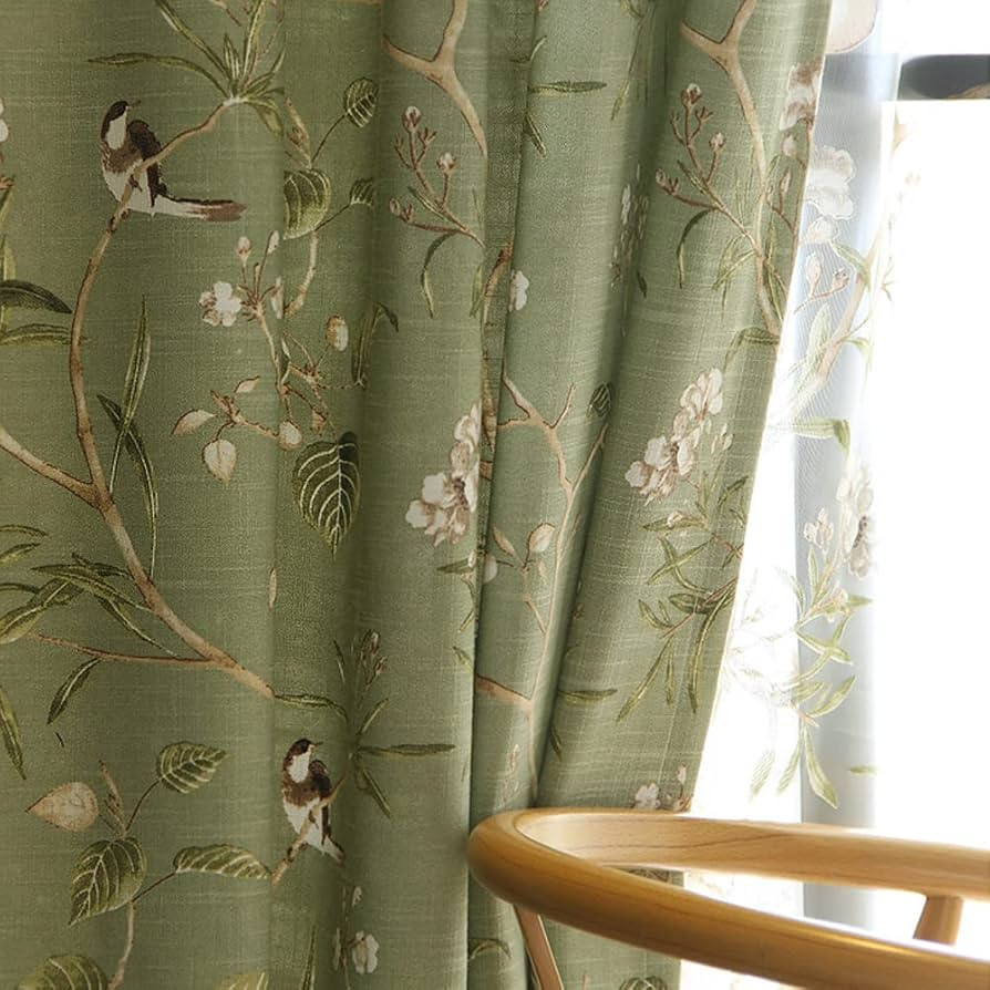 Vintage Birds Theme Curtains 84 Inch Long,Farmhouse Decorative Patio Door Curtains & Drapes Gromm... | Amazon (US)