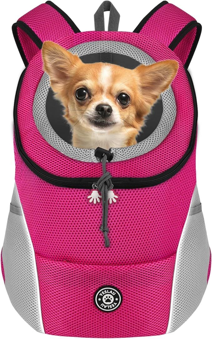 Pet Dog Carrier Backpack Puppy Carrier Front Pack for Small Medium Dogs Travel Back Pack with Saf... | Amazon (US)