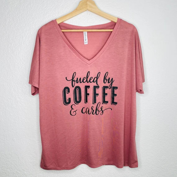 Fueled by coffee and carbs brunch tee coffee tee i love | Etsy | Etsy (US)