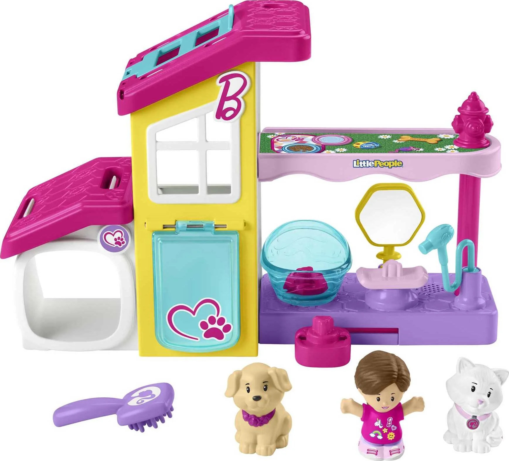 Fisher-Price Little People Barbie Play and Care Pet Spa Musical Toddler Playset, 4 Pieces | Walmart (US)