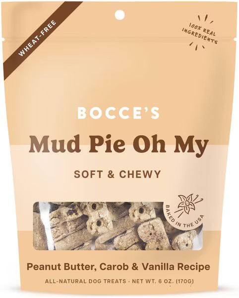 Bocce's Bakery Mud Pie Oh My Soft & Chewy Dog Treats, 6-oz bag | Chewy.com