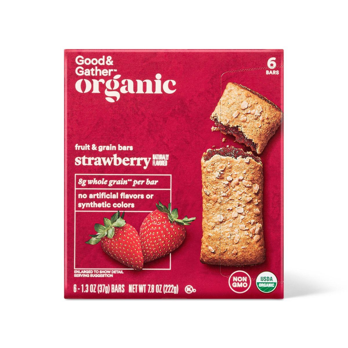 Organic Whole Grain Strawberry Fruit & Grain Bars - 6ct - Good & Gather™ | Target