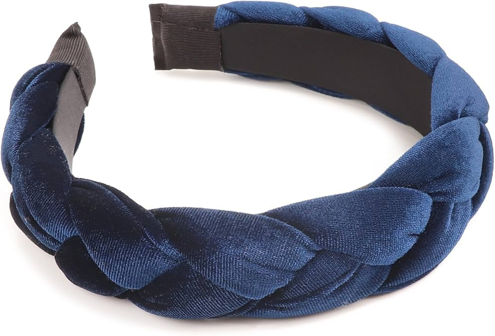 DRESHOW Braided Headbands for Women Velvet Hair Hoop Elastic Criss Cross Hair Bands Accessories | Amazon (US)