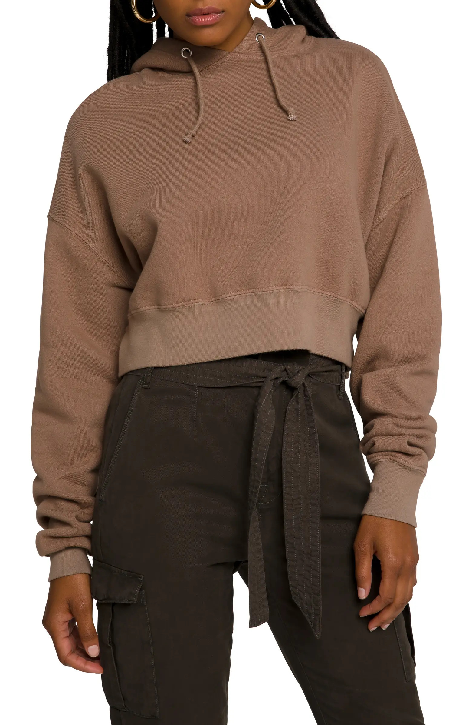 Good American Cool Crop Hoodie | Nordstrom | Nordstrom