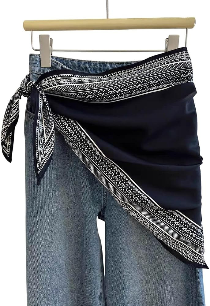 Women's Triangle Scarf Belt Satin Skinny Waist Sash Tie Wrap Fashion Accessory Dresses Pants Neck... | Amazon (US)