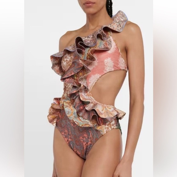 Zimmermann Devi Ruffle One Piece in Spliced | Poshmark