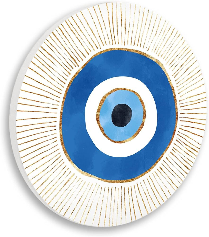 Stupell Industries Contemporary Evil Eye Nazar Shape Wood Wall Art, Design by Ziwei Li, 12 x 12, ... | Amazon (US)