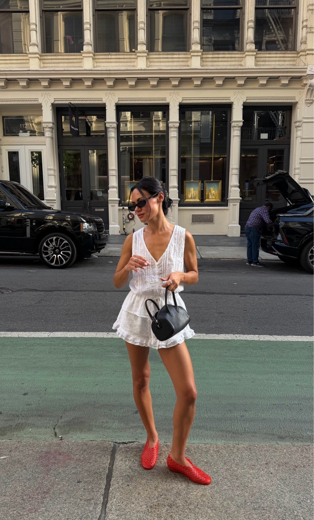 summer in nyc ootd | white flowy top & shorts

#LTKootd #LTKgrwm #LTKdayinmylife