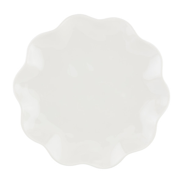 Mud Pie Ruffled Melamine Plate in White | Mud Pie