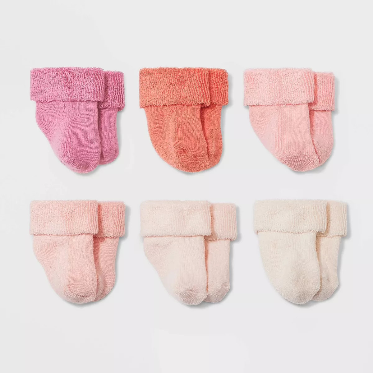 Baby 6pk Terry Bootie Socks - Cloud Island™ Pink | Target