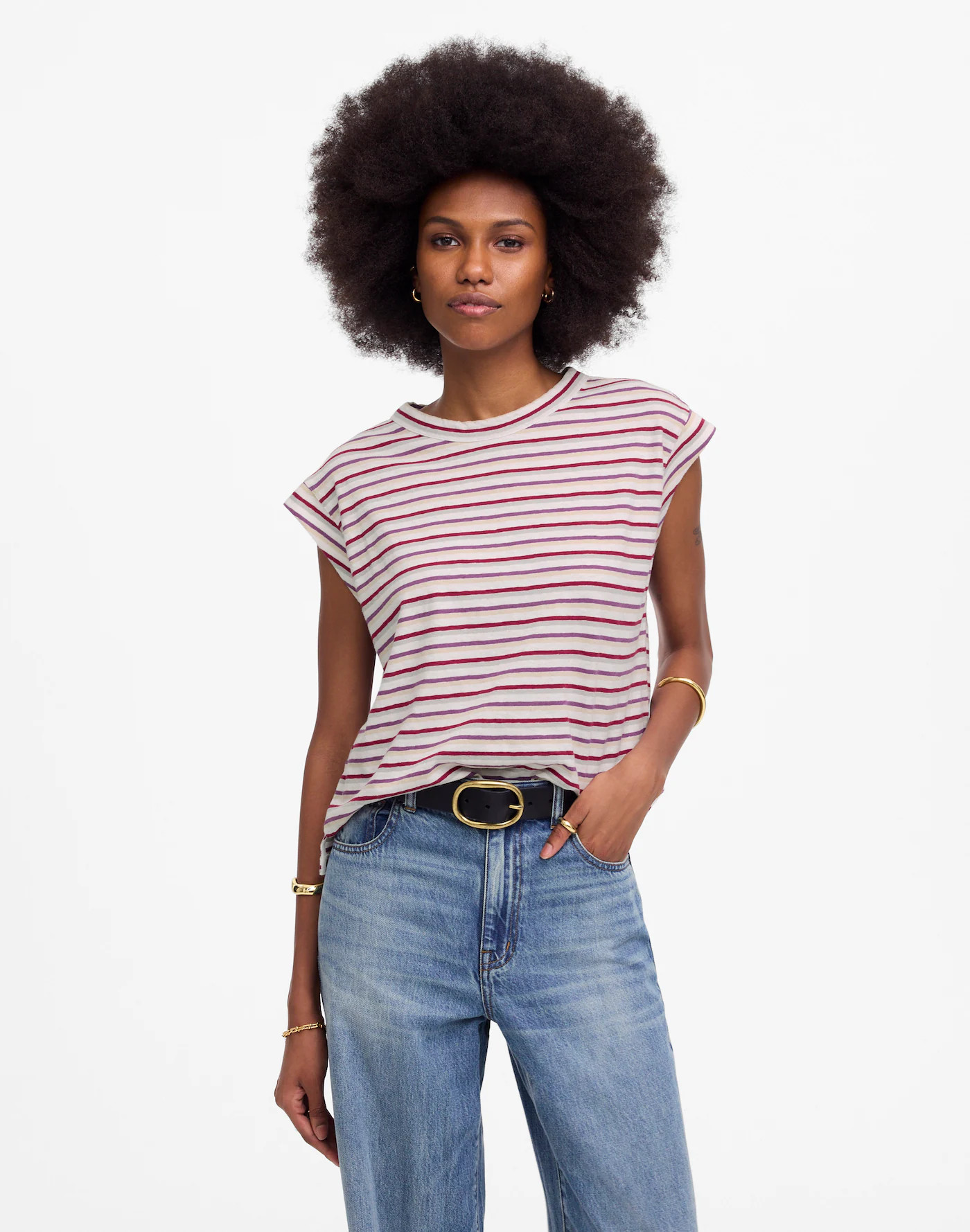 Boxy Muscle Tee in Stripe | Madewell