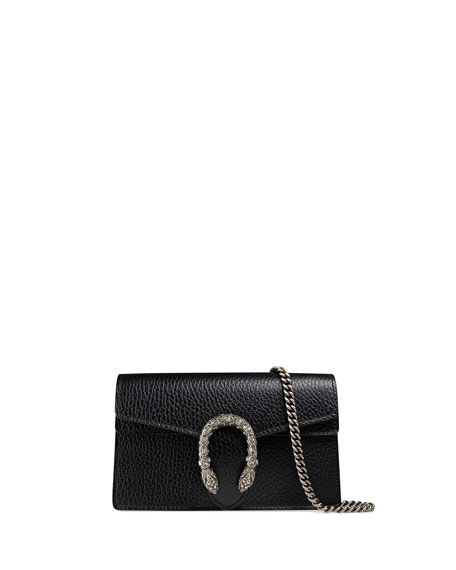 Dionysus Leather Super Mini Bag, Black | Neiman Marcus