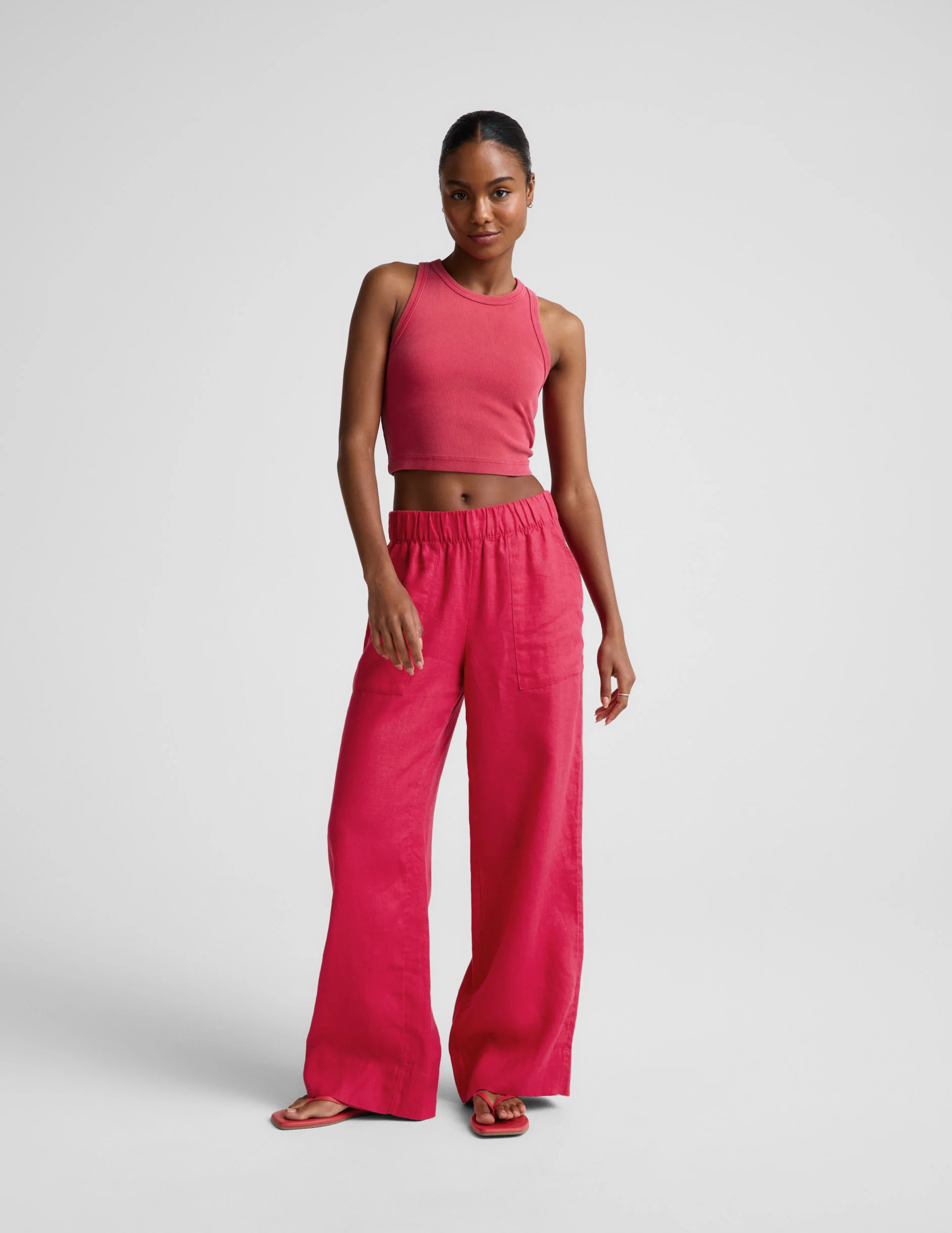 On Repeat Rib High Neck Cropped Tank | Beyond Yoga | Beyond Yoga