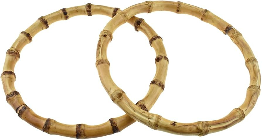 Hahiyo Bamboo Purse Handle Round Wooden Rings Holders Inner Diameter 5.5inch Sturdy Roomy to Plac... | Amazon (US)