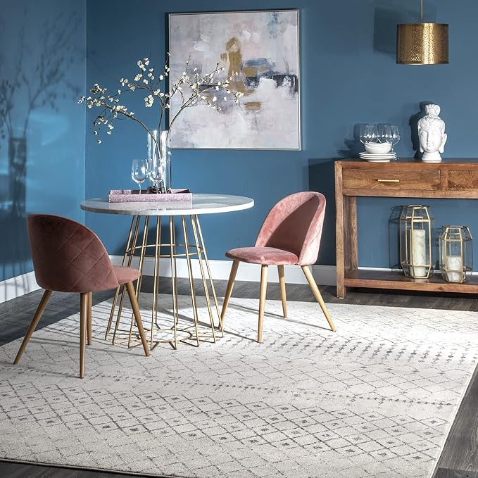 nuLOOM Moroccan Blythe Area Rug, 6' 7" x 9', Grey/Off-white | Amazon (US)