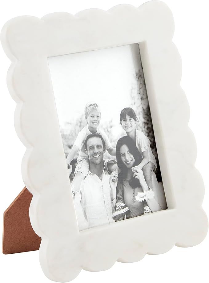 Mud Pie Scalloped Marble Frame, Large, 5x7 | Amazon (US)