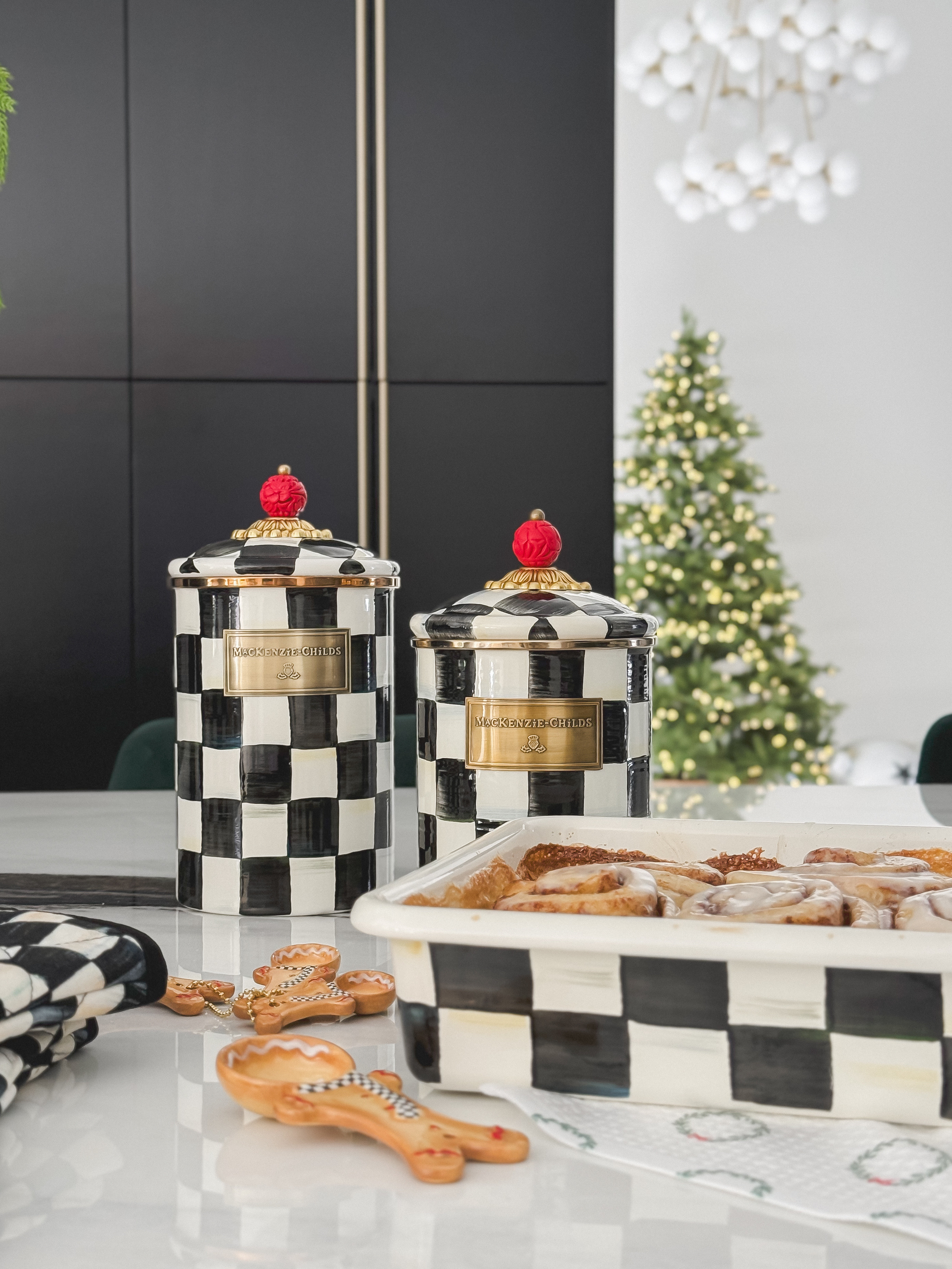 The holidays are about hosting and I’m always excited to use my Courtly Check collection and adorable gingerbread men measuring spoon set from @mackenziechilds. They make such a statement in the kitchen or on a Tablescape, are great quality, and are excellent gifts 🎁 if you know an aspiring hostess! Another unique gift idea is the MacKenzie-Childs biscuits in partnership with Biscuiteers. Baked in England, these treats are perfectly packaged for easy gift giving. Look how stunning they are 😍

#mackenziechilds2024 #MCAmbassador

#LTKHoliday #LTKHome #LTKGiftGuide