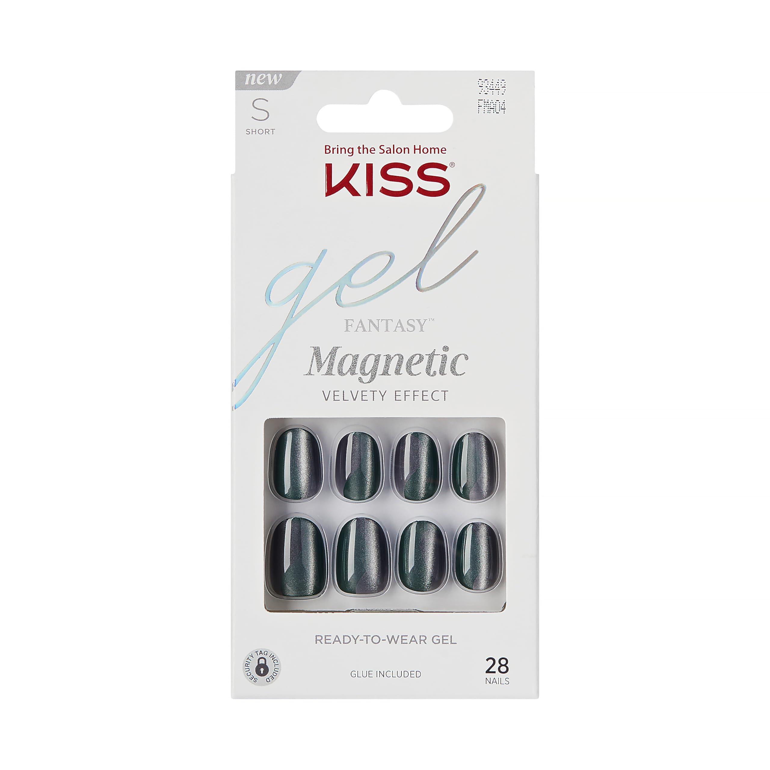 KISS Gel Fantasy, Press-On Nails, Nail glue included, 'Dial Me', Gray, Short Size, Oval Shape, In... | Amazon (US)