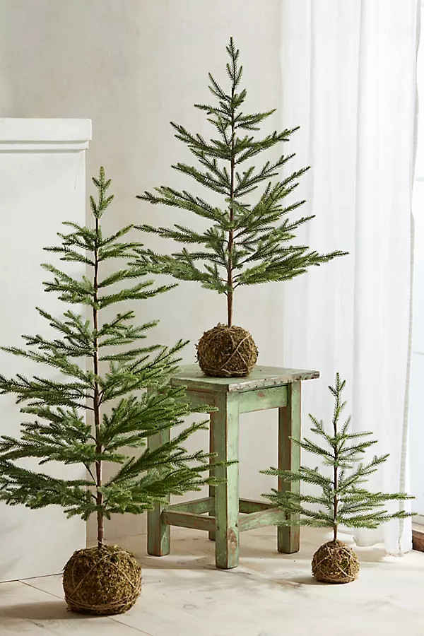 Moss Ball Mini Faux Fir Tree | Anthropologie (US)