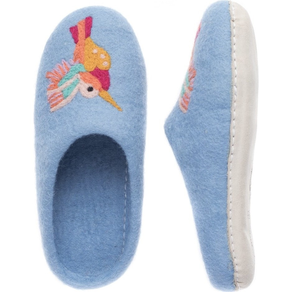 Women's Hummingbird Slipper, Blue | Maisonette