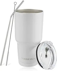 Stainless Steel Tumbler 30oz - Vacuum Insulated Tumbler Coffee Cup Double Wall Large Travel Mug w... | Amazon (US)