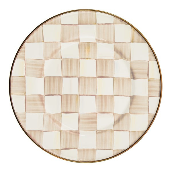 MacKenzie-Childs Mocha Check Salad Plate | MacKenzie-Childs