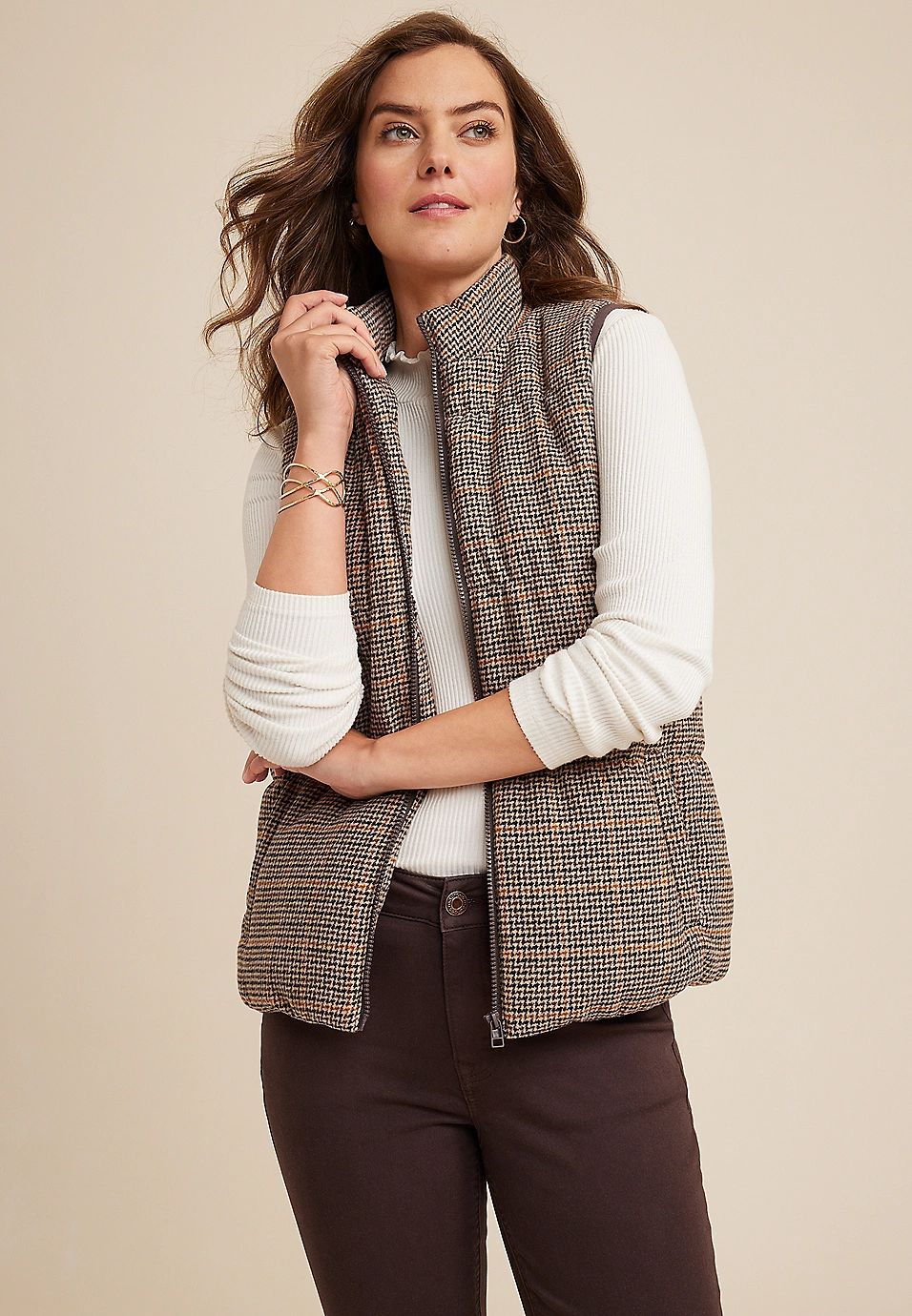 Plaid Puffer Vest | Maurices