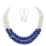 Royal Blue Necklace,Pearl Necklace,Bridal Party Jewelry,Multi Strands Necklaces,Statement Necklace,B | Amazon (US)