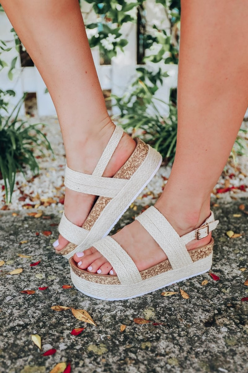 Cabana Espadrille Sandals - Beige | Whiskey Darling Boutique