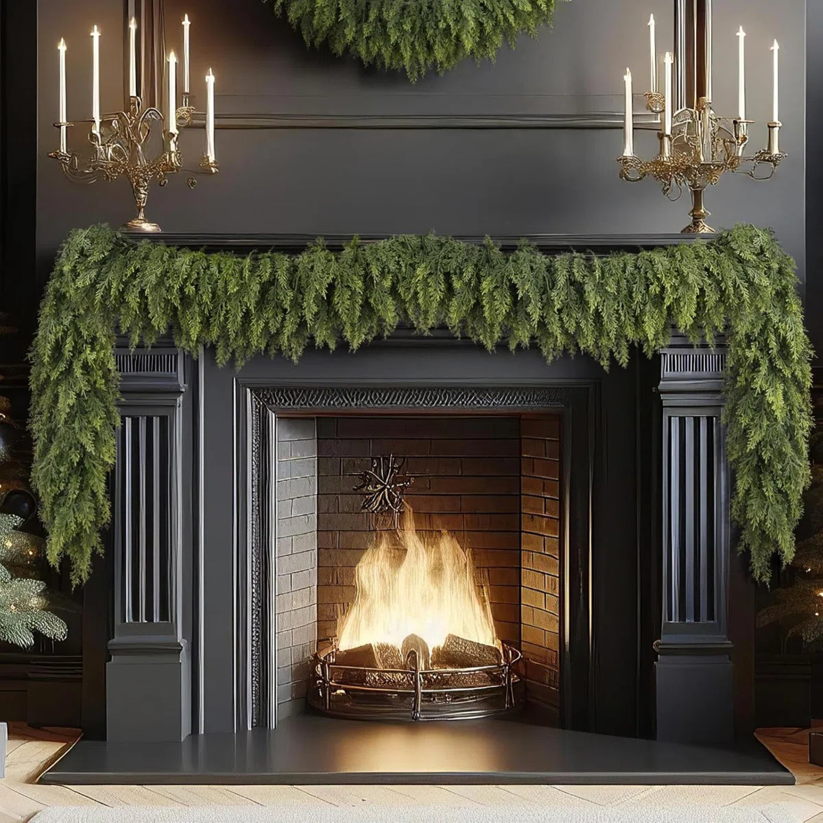 Christmas Cedar Garland With Soft Thickness Pine, Artificial  Faux Cedar Pine Garland For Mantle ... | Wayfair North America