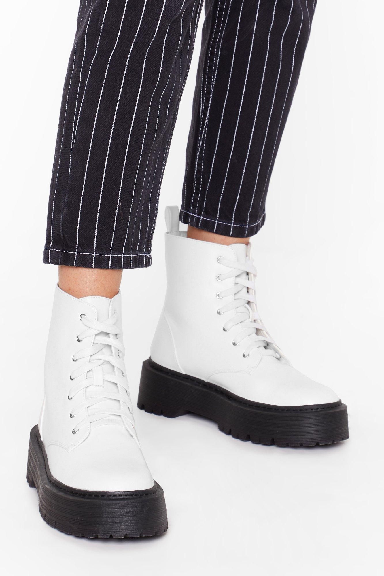 Up and At 'Em Faux Leather Platform Boots | NastyGal (US & CA)