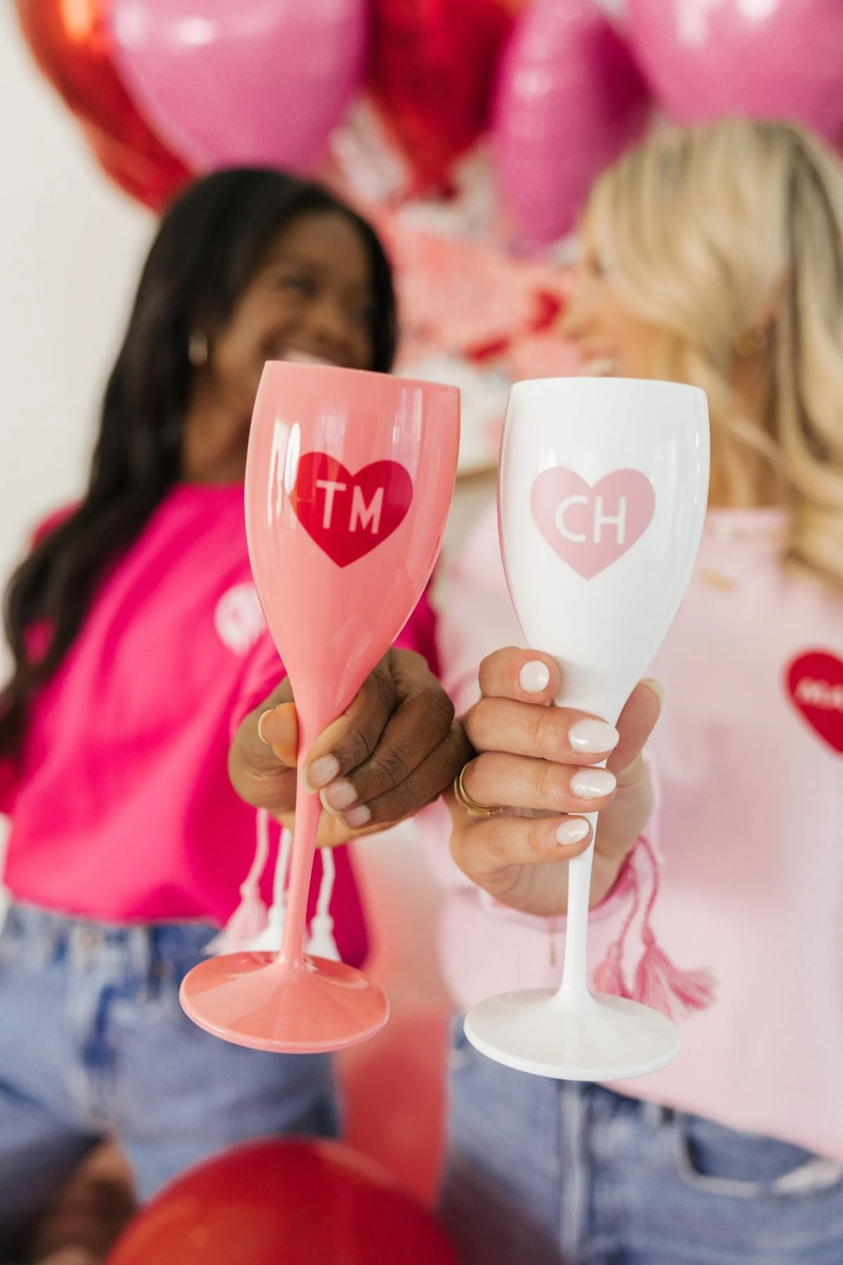 Heart Acrylic Champagne Flute | Sprinkled With Pink