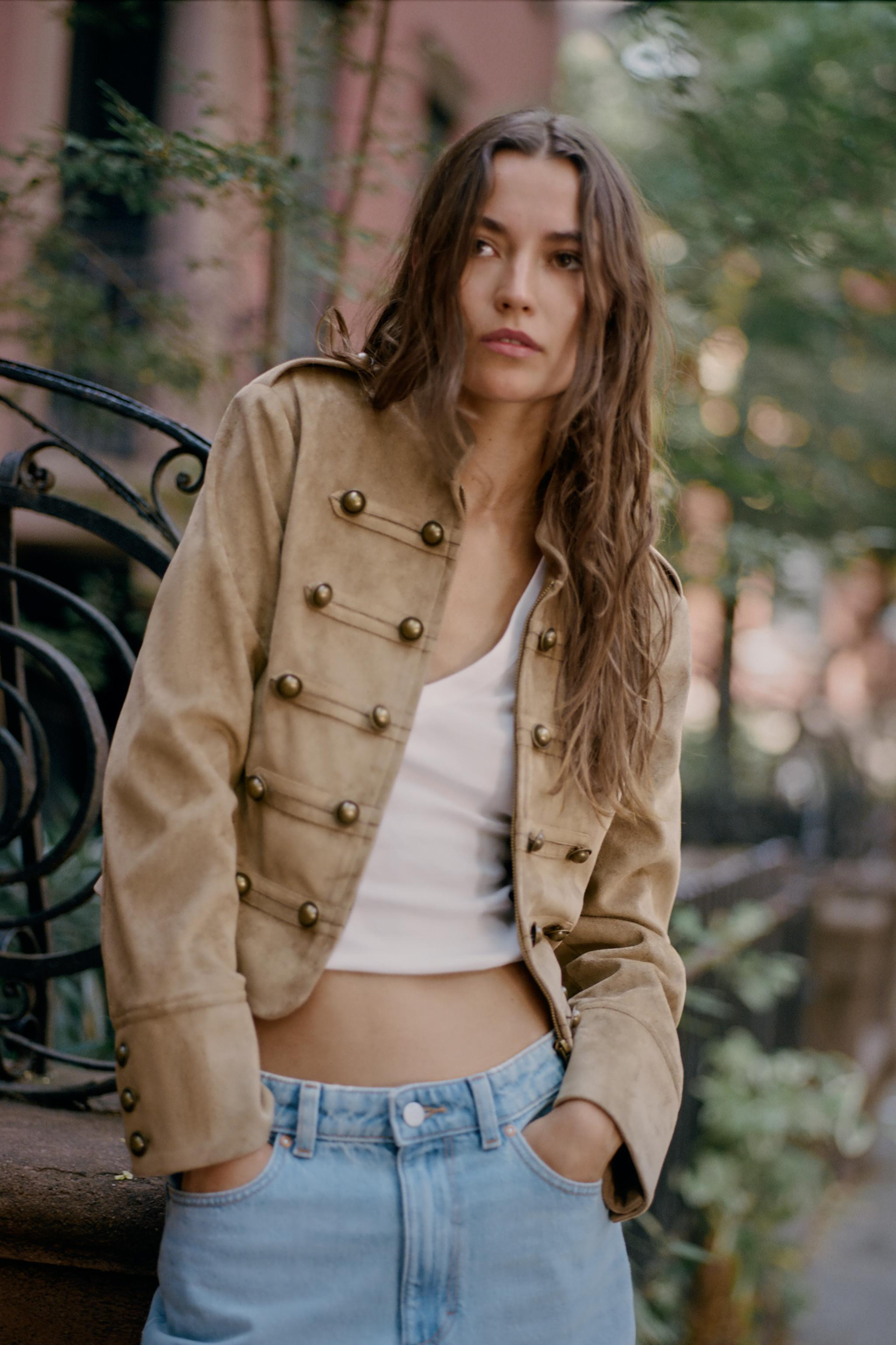 FAUX SUEDE FROG FASTENING JACKET | Zara US
