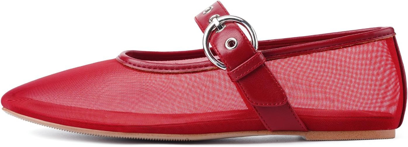 Leopard Flats for Women Mesh Flats Ballet Flats Mary Jane Flats Women's Dress Shoes Ballet Shoes | Amazon (US)