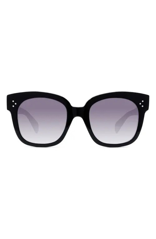 CELINE 54mm Square Sunglasses in Black/Smoke at Nordstrom | Nordstrom