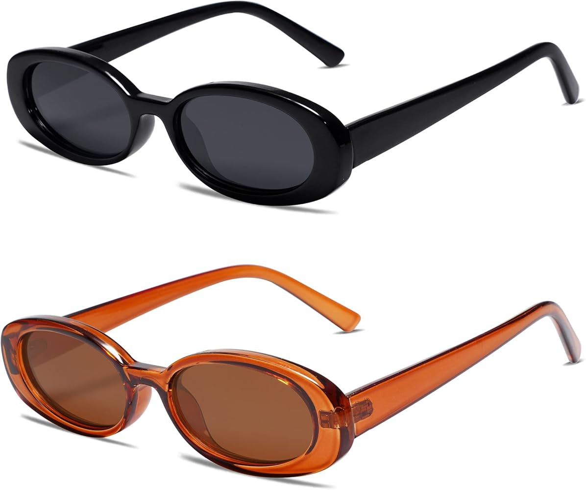 VANLINKER Polarized Retro Oval Sunglasses for Women and Men Small 90s Style VL9580 | Amazon (US)