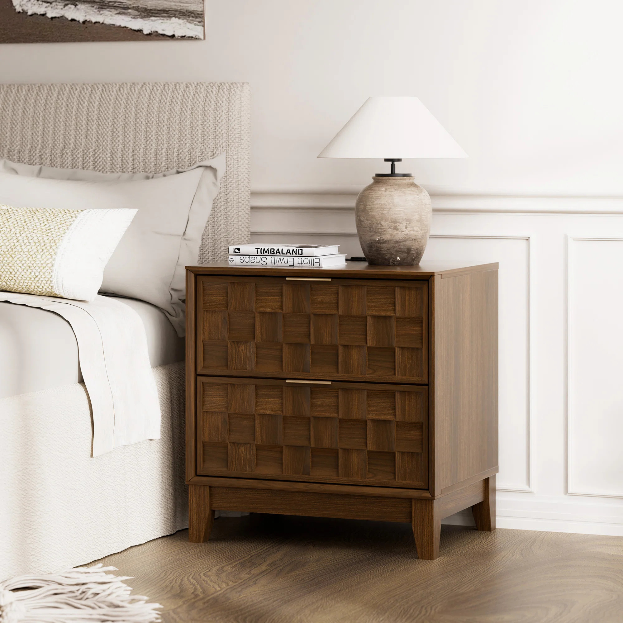 Valdean 21" W Modern Wood Drawer Nightstand with Storage Drawer and USB Charging Port | Wayfair North America