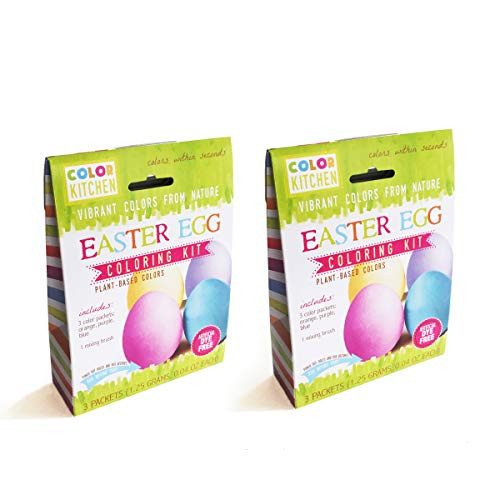 ColorKitchen Easter Egg Coloring Kit (2 Pack) – Natural Plant-based | Colorful Egg Coloring Kit | No Artificial Colors | Non-GMO | Box Makes Egg Drying Tray | Amazon (US)