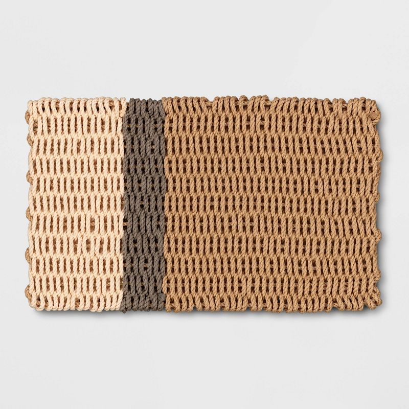1'6" x 2'6" Poly Rope Stripe Outdoor Door Mat Neutral - Threshold™ designed with Studio McGee | Target