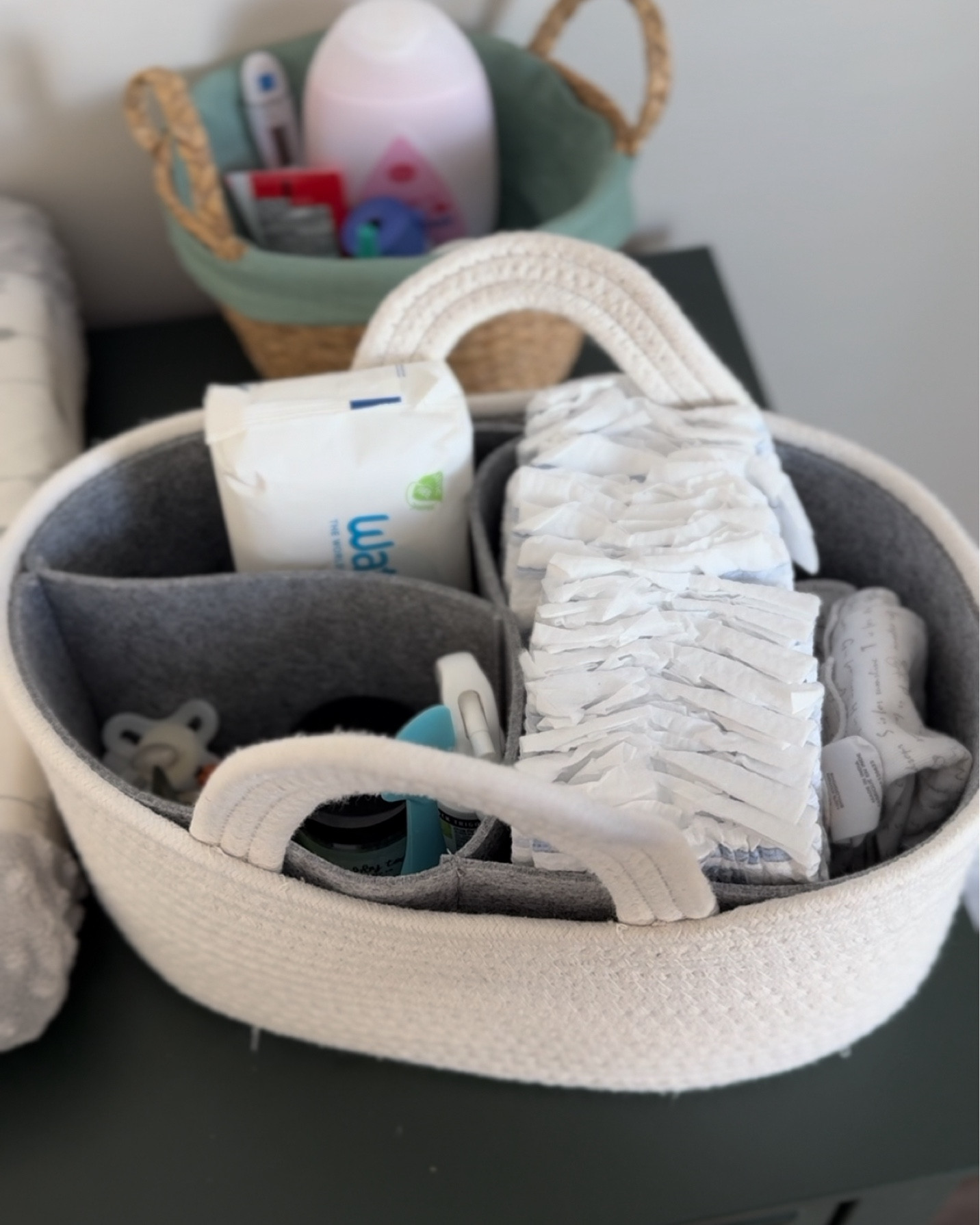 One of my used items with a newborn is a diaper caddy! This basket has a removable divider! 

#LTKBaby #LTKBump #LTKKids