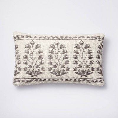 Woven Jacquard Floral Pillow Blue/Cream - Threshold™ designed with Studio McGee | Target